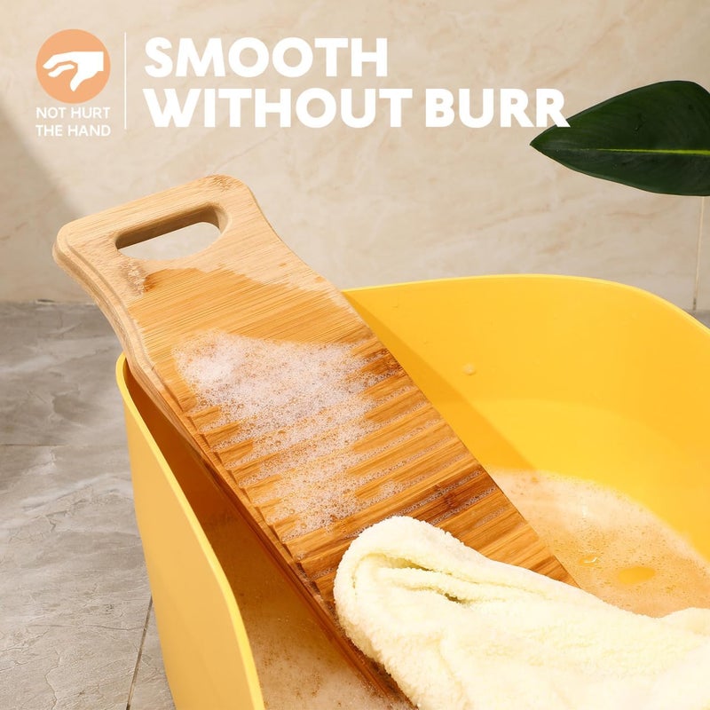 BESTYASH Nanzhu Laundry Board - Eco-Friendly Bamboo Washboard for Hand Washing Clothes Portable and Lightweight Design Ideal for Travel and Camping Non-Slip Surface 15.75X5.91X0.71 Inches - Image 5